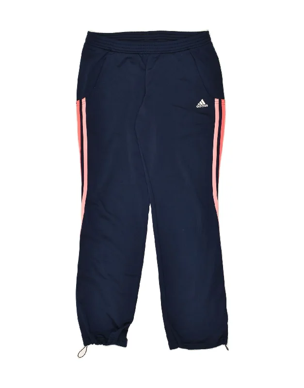 ADIDAS Womens Tracksuit Trousers Joggers UK 8/10 Small Navy Blue Polyester