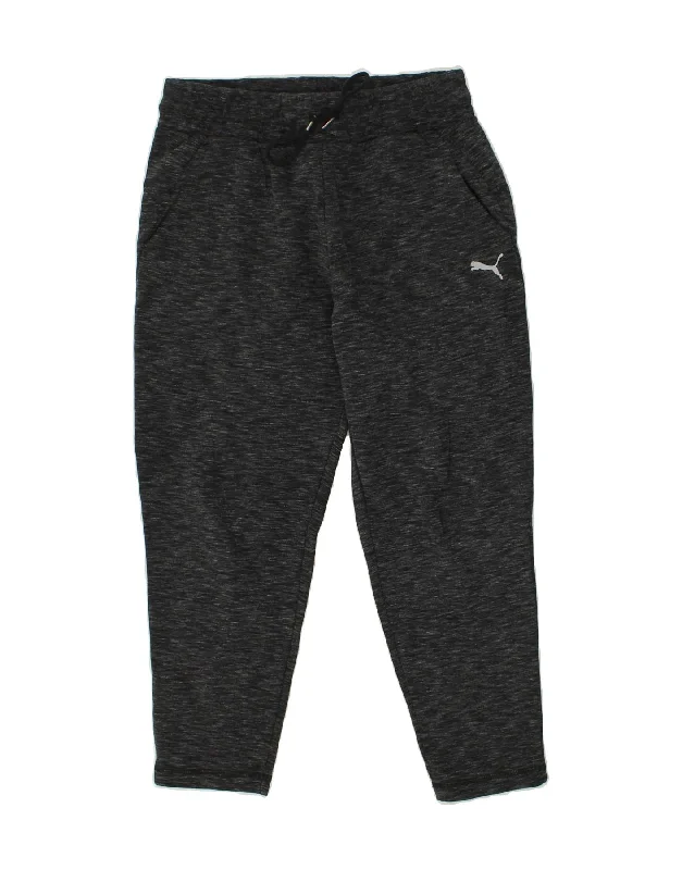 PUMA Womens Graphic Tracksuit Trousers Joggers UK 10 Small Grey Flecked