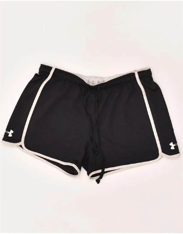 UNDER ARMOUR Womens Heat Gear Sport Shorts UK 12 Medium Black Polyester