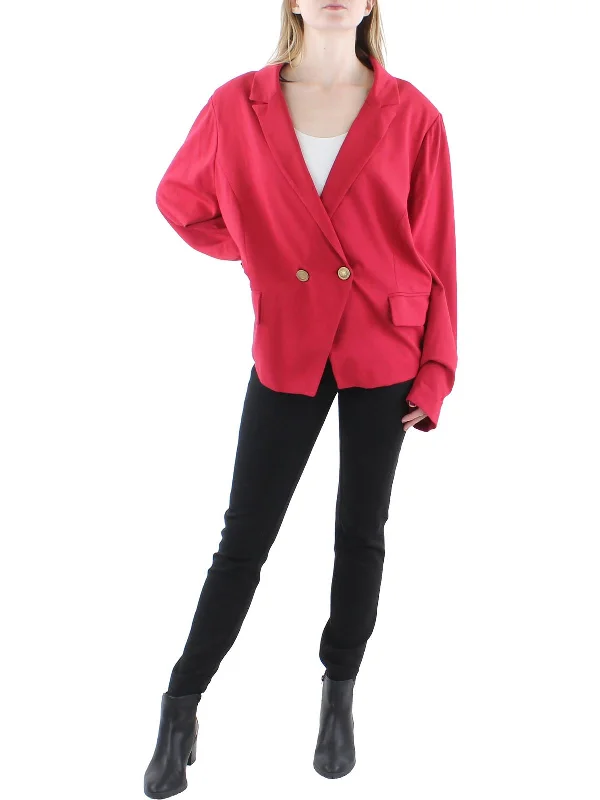 Womens Knit Work Wear One-Button Blazer