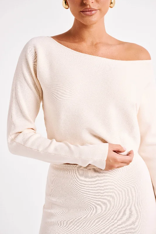 Avani Oversized One Shoulder Jumper - Ivory