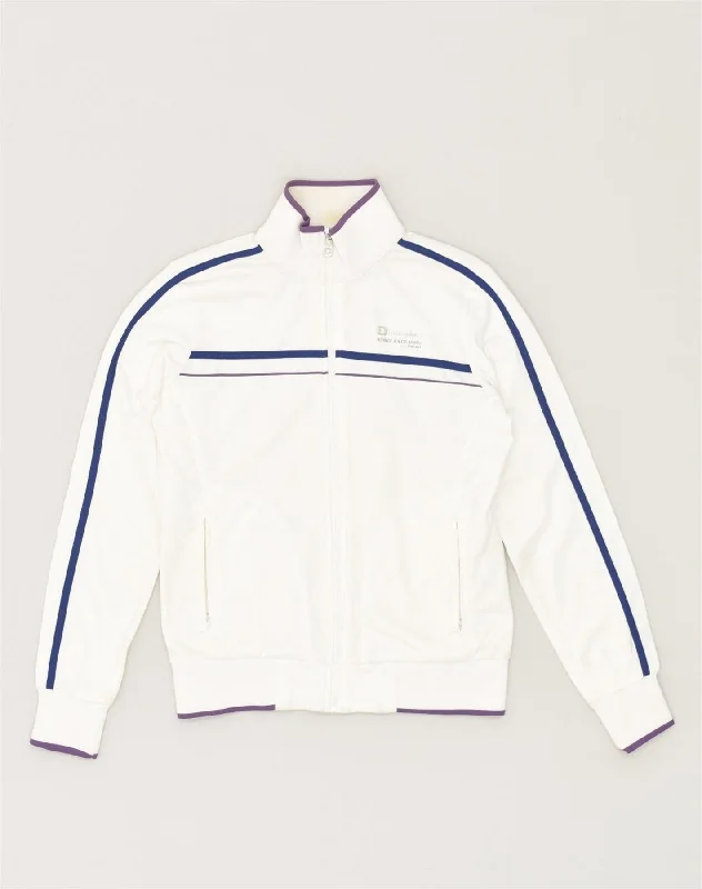 CHAMPION Womens Tracksuit Top Jacket UK 12 Medium White Polyester