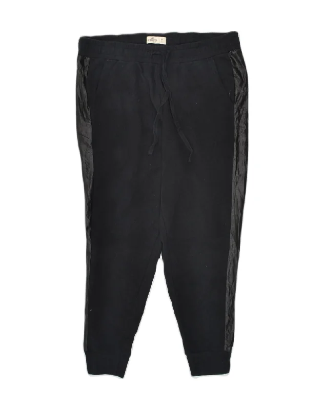 HOLLISTER Womens Tracksuit Trousers Joggers UK 12 Medium Black Cotton