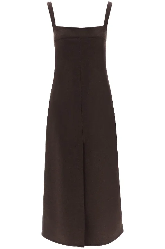 Loulou studio sotra long wool dress SOTRA BROWN