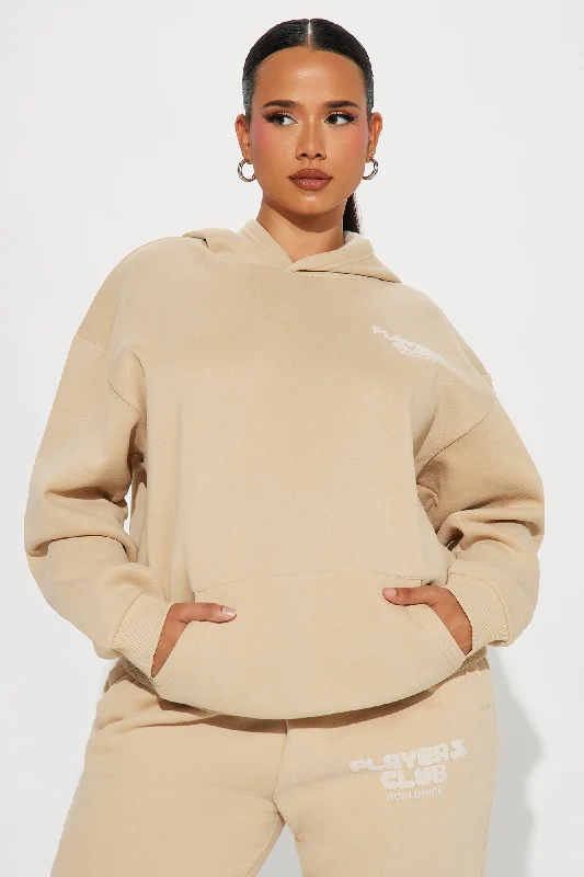 Players Club Puff Print Hoodie - Sand