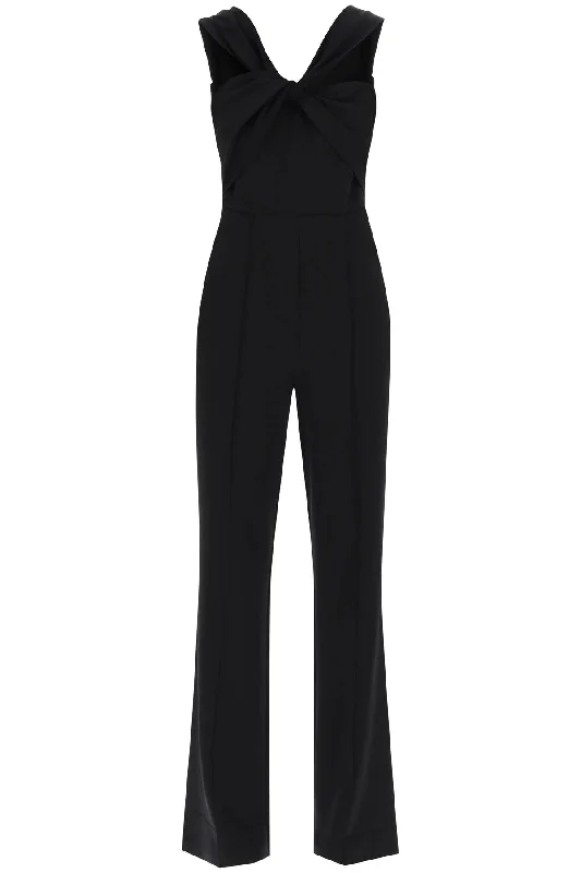 Roland mouret jumpsuit with twisted neckline 033JS BLACK