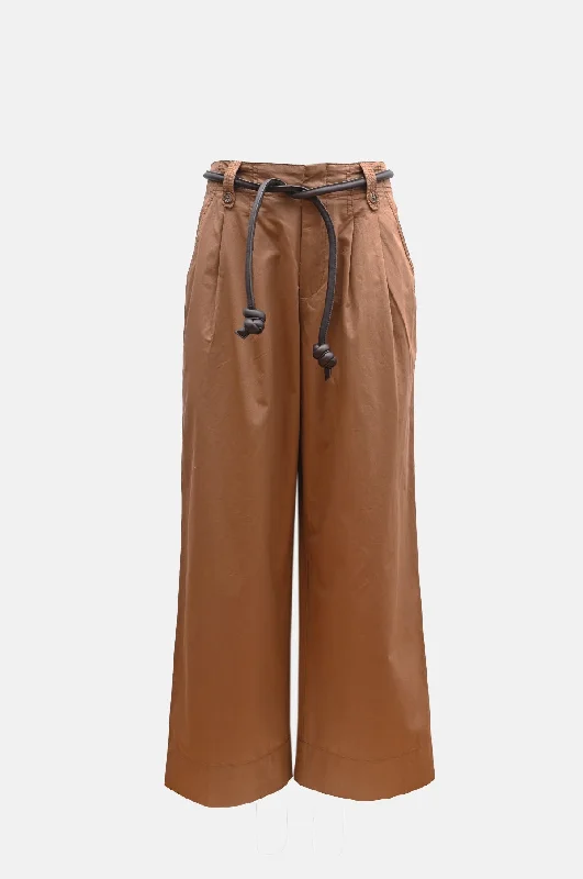 Samaka Garment Dye Pants W/Belt Caramel