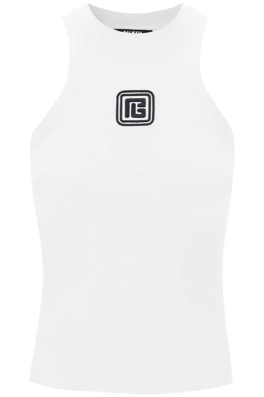 sleeveless top with pb DF1EB045BC49 WHITE/BLACK