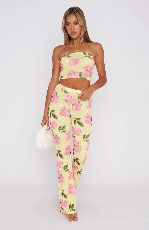 Summer In The City Pants Lemon Rose